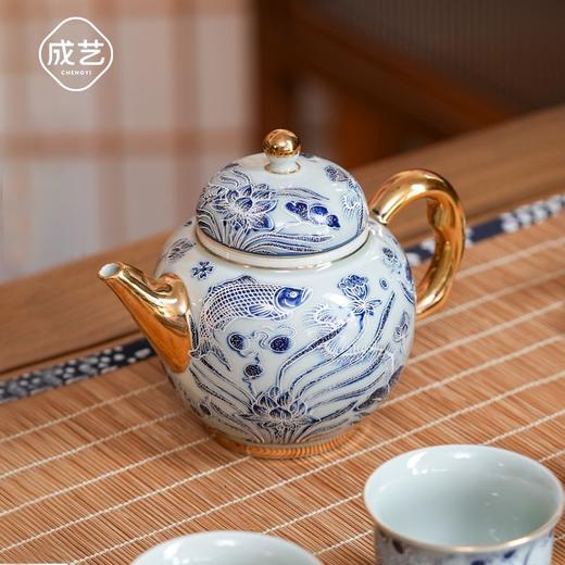 陶瓷覆银鱼藻纹全组中式高温功夫茶具套装礼盒装家用办公送礼 商品图1