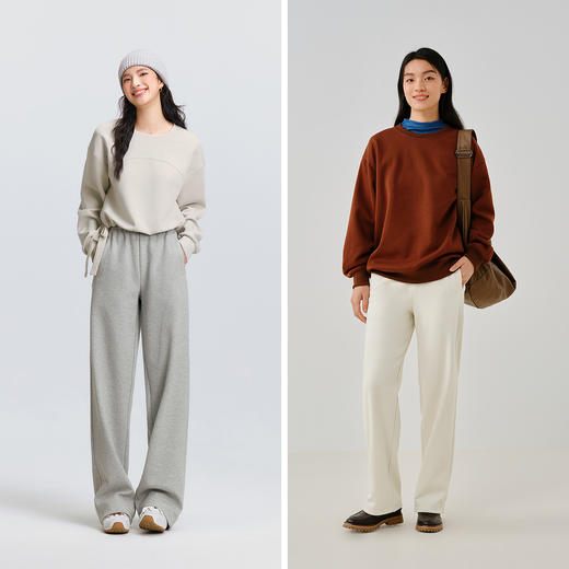 森马休闲裤女春季松紧腰抽绳阔腿裤女生显瘦ins潮流百搭慵懒卫裤 商品图4