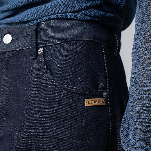 【林栖设计小店】松弛百搭 |弯刀型牛仔裤复古显瘦2026早春新款阔腿裤女1961106 商品图3