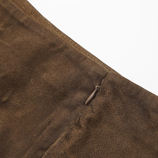 ROMI STUDIO非洲混种小羊皮细腻绒感复古直身皮半裙 RWCWXG7305 商品图6