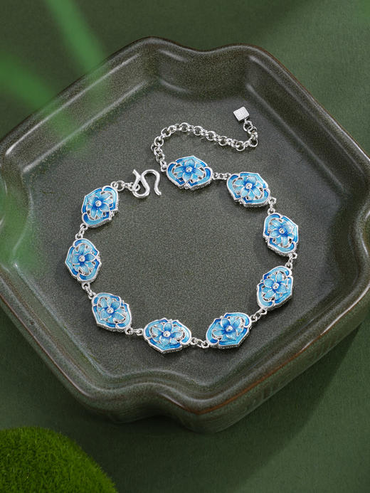 子佩集【锦绣芳华】银S990手链【QFSL023】如意花丝珐琅彩原创作品 商品图3