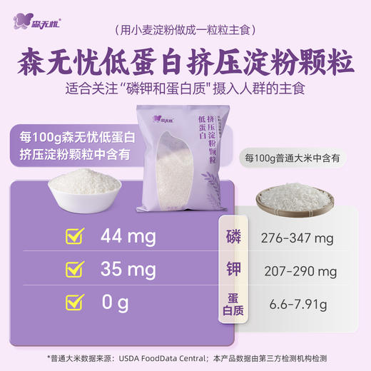 【森无忧严选】森无忧低蛋白挤压淀粉颗粒（淀粉米） 1kg/袋 商品图1