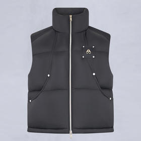 MOOSE KNUCKLES 女士金属驼鹿指节徽标绗缝羽绒马甲 黑色 M35LV461 292