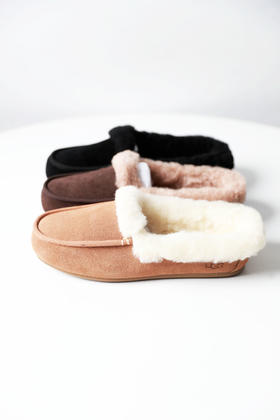 羊皮毛一体，一脚蹬雪地靴。浅口平底乐福鞋羊皮毛懒人鞋C121268