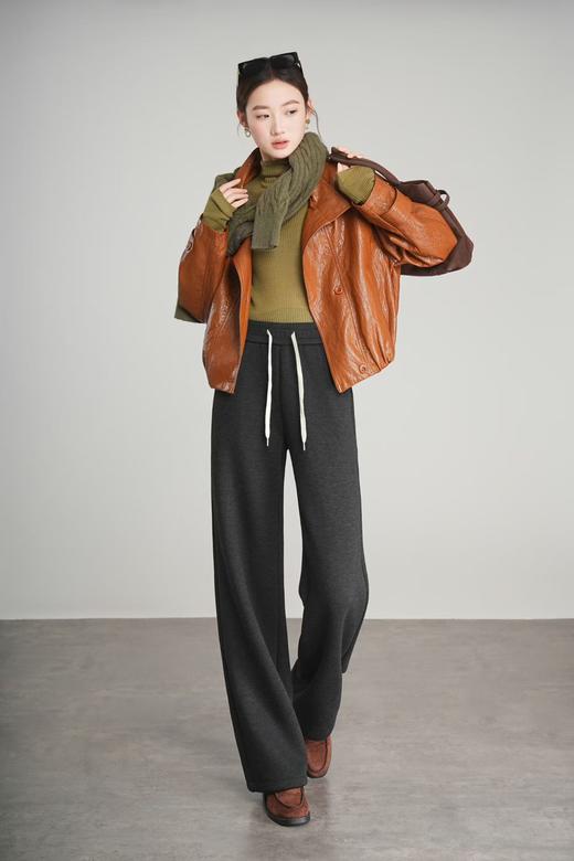 LS竹纤维羊绒加绒直筒裤9339 商品图1