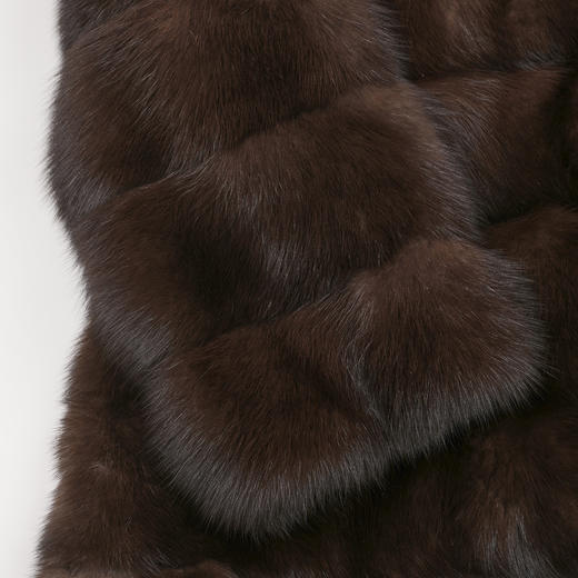 ROMISTUDIO俄罗斯进口稀有紫貂横排中长貂毛皮外套 RWCWWG7024 商品图8