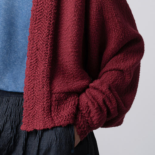 【林栖设计小店】惬意慵懒|金纱棉毛织外套新中式肌理2026早春新款开衫女1961151 商品图3