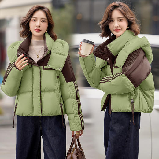 小个子羽绒服女短款，气质显瘦连帽白鸭绒外套HR-LHEZ5135 商品图2