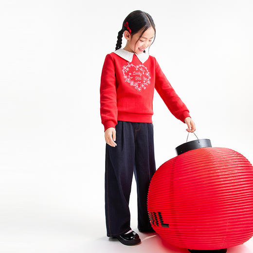 【实体店同款】女童翻领卫衣春季新款安奈儿童装AG611017 商品图3