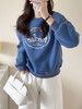 爆款3-5天发货！isabellemarran北欧蓝加绒立体字母植绒刺绣卫衣JS3693194 商品缩略图0