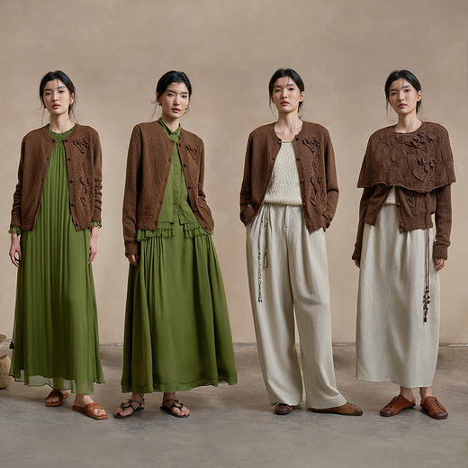 【林栖设计小店】手工钩花|金纱棉毛织外套修身肌理感2026早春新款开衫女1961150 商品图2