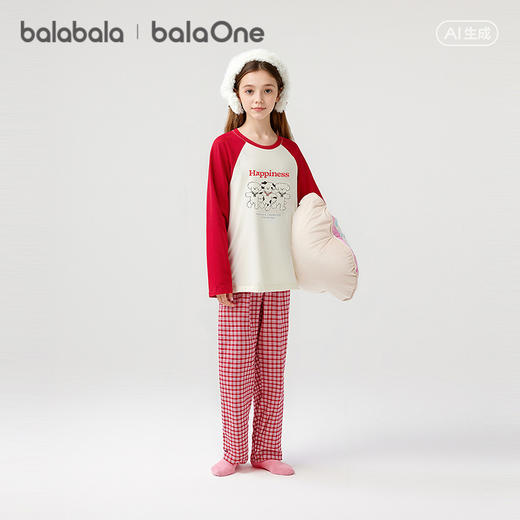 【balaOne】巴拉巴拉儿童睡衣套装女童家居服2025春秋新款男纯棉 商品图2