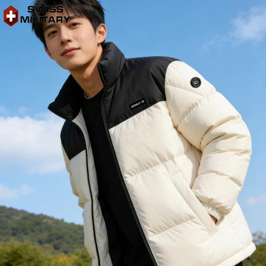 瑞士军工SWISS MILITARY新款秋冬男女情侣经典立领韩版时尚90鸭绒羽绒服外套 商品图3