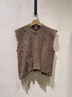 特价 女款毛边针织马甲毛衣zo