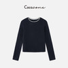COCO ZONE 刘 一一 “撞色打底”绵羊毛混纺圆领长袖T恤 CD1A1765 商品缩略图0