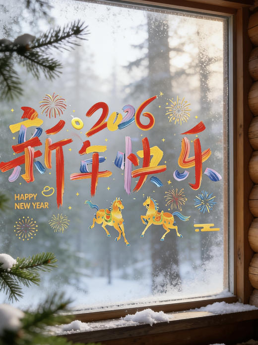 太火了🔥 9.9元到手6件套🎉 年味”玩出花了❗视觉冲击超强🔥超值【5D裸眼🐴马年喜庆窗花6件套组合】年味组合  商品图5