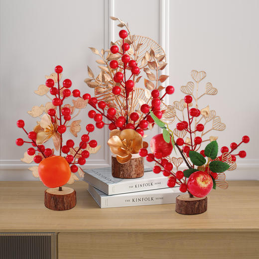 2026新年春节用品红果发财果盆栽柿柿如意仿真花家居客厅装饰品 商品图2