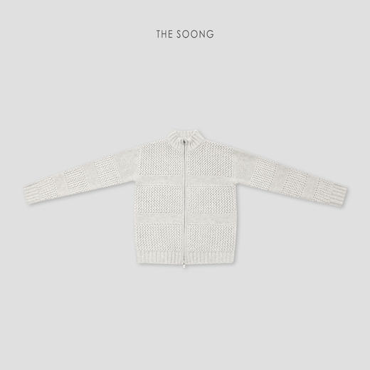 THESOONG"视觉奢感"绵羊毛多针交织细腻肌理感圆领毛衣外套Y7982 商品图0