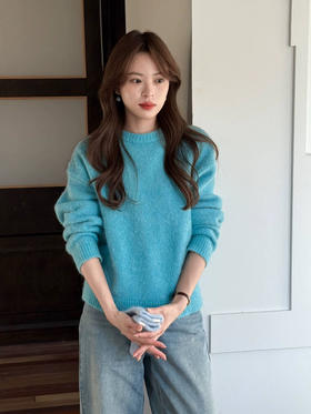 爆款3-5天发货！冬日法式慵懒软糯圆领长袖套头毛衣JS3699164