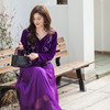 【林栖设计小店】【林栖推荐】2026年早春紫罗兰丝绒拼真丝绣花复古连衣裙N1954269 商品缩略图3