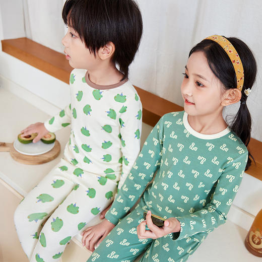 儿童纯棉内衣套装 儿童秋衣秋裤舒适纯棉套装男童家居服女童睡衣 商品图3