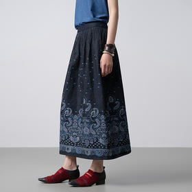 【林栖设计小店】腰果花纹|牛仔裙草木丹宁系列复古2026早春新款半身裙女1961107