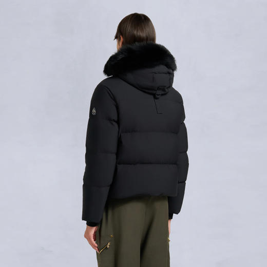 MOOSE KNUCKLES 女士金属驼鹿指节徽标绗缝可拆卸帽子羽绒服 黑色 M35LJ137S 305 商品图5