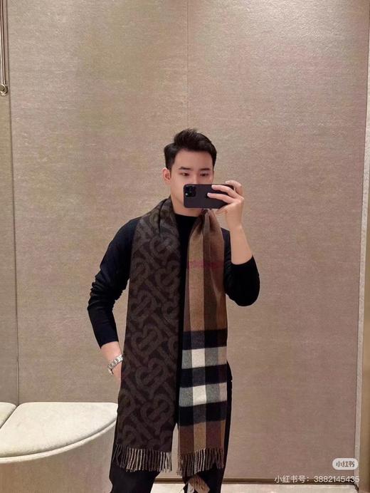 巴宝莉 双面格纹拼TB围巾（DSX） 商品图1