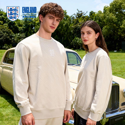 【官方正版】英格兰国家队 | 秋冬字母套头卫衣米白色圆领卫衣 商品图3