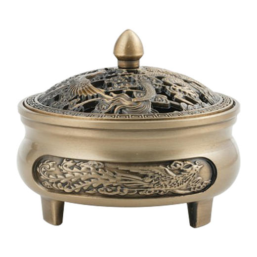 龙凤呈祥古风黄铜香炉日常居家焚香 商品图6