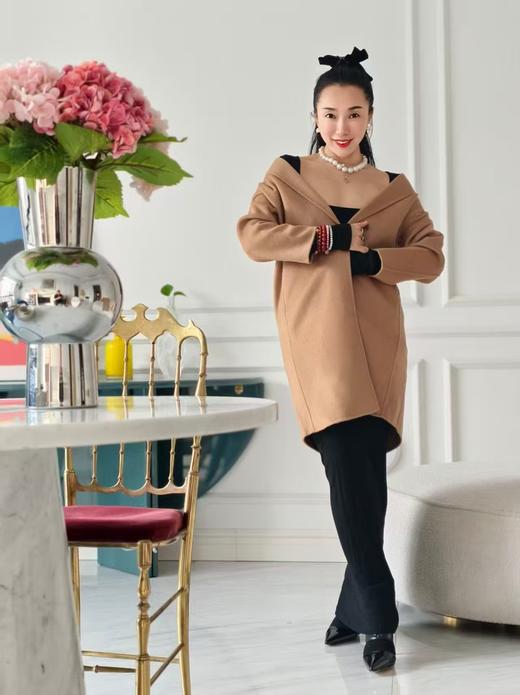 【12.19上新】2色之家100%山羊绒水波纹双面呢大衣·LSQ 商品图0