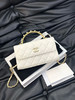Chanel 23B 白金 珍珠钻石 手柄 羊皮 斜挎包 商品缩略图0