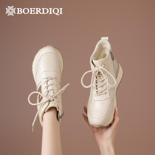 【好物体验专享】波尔谛奇羊毛雪地靴女冬季新款加绒保暖短靴子 商品图2