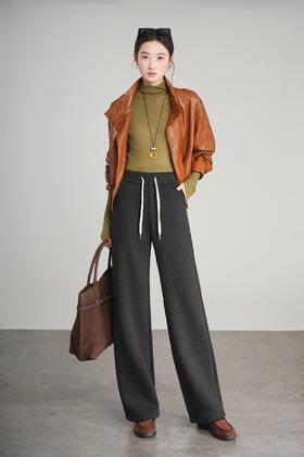 LS竹纤维羊绒加绒直筒裤9339