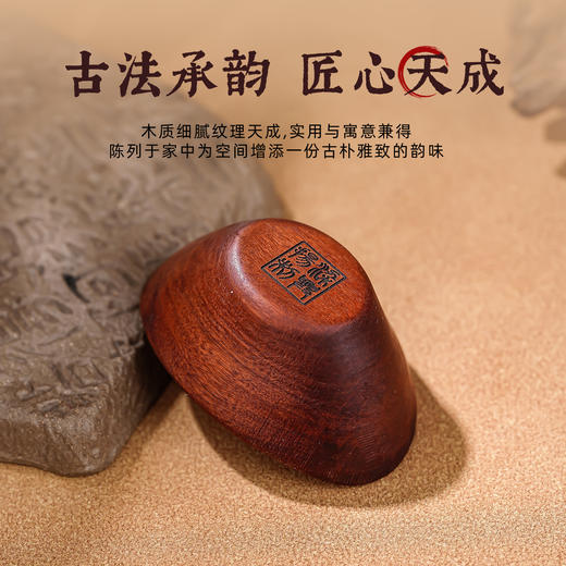 雷击枣木金元宝钱来手把件木雕摆件把玩小件 商品图3