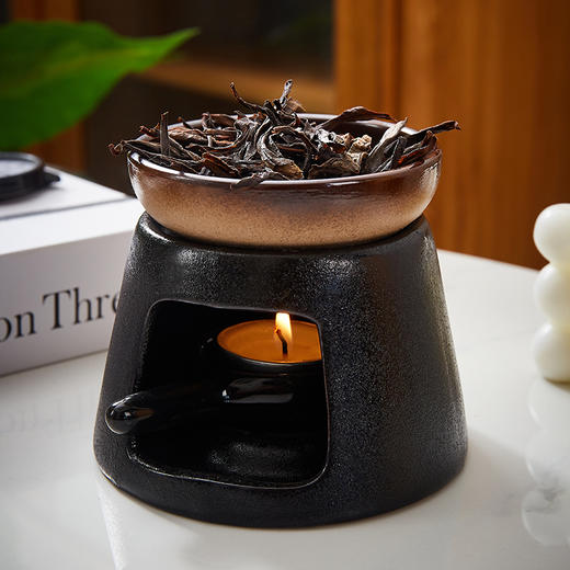 玉顺堂丨香薰炉+陶瓷碟 配搅拌勺 烤茶 茶生活美器 美好生活简约 （不含香薰、蜡烛） 商品图8
