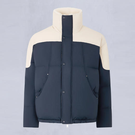 MOOSE KNUCKLES 男士金属驼鹿指节徽标绗缝羽绒服 蓝色 M35MJ107 1850 商品图0