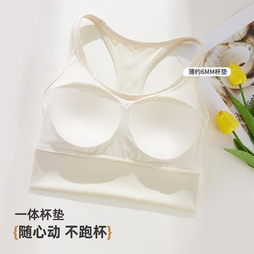 雅黛俪女士运动文胸一体式固定杯防下垂背心式美背内衣新款文胸 商品图4