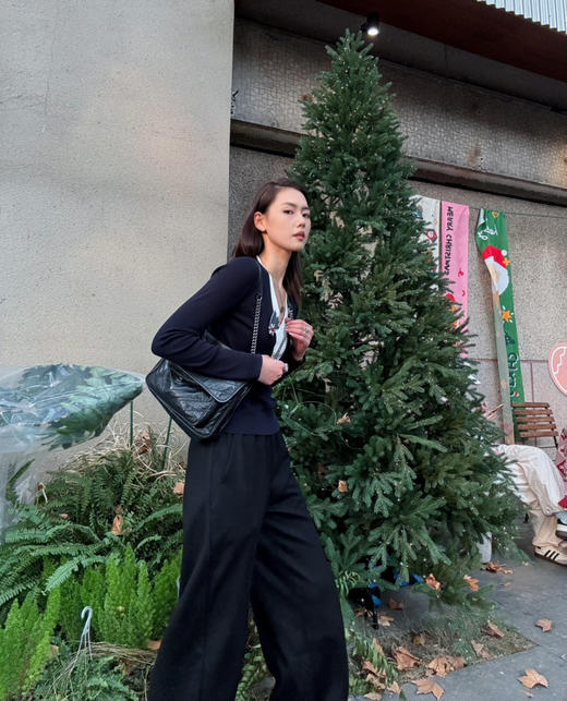 【大长腿】噢蜜ooomeooo松紧腰宽腿裤 商品图5