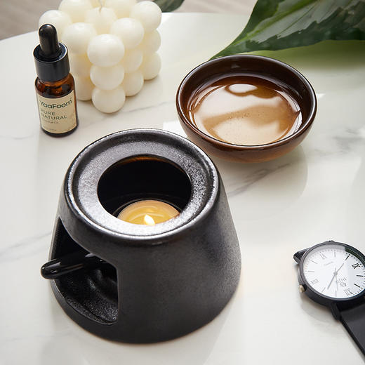 玉顺堂丨香薰炉+陶瓷碟 配搅拌勺 烤茶 茶生活美器 美好生活简约 （不含香薰、蜡烛） 商品图4