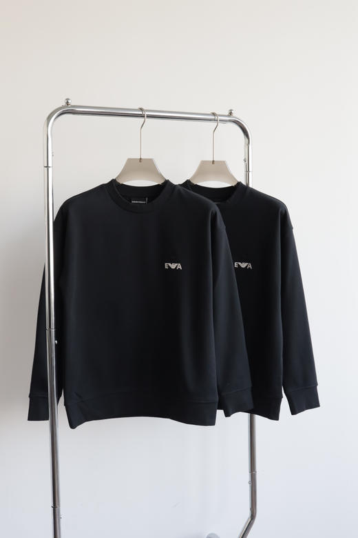 E@秋冬新款 加绒厚款 双标刺绣圆领卫衣 WY008 商品图3