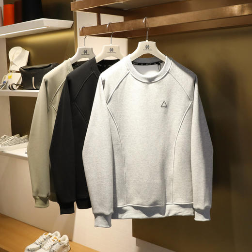 男士简约时尚一体绒圆领加绒卫衣 商品图4