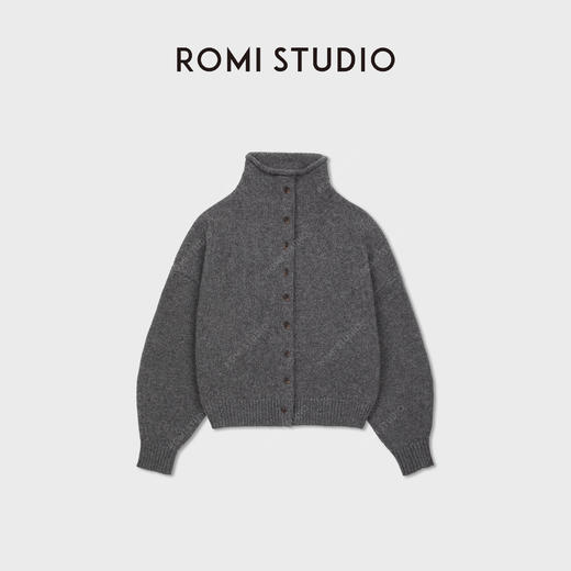 ROMI STUDIO“慵懒随性”100羊毛复古宽松单排扣毛衣开衫RWCAST6099 商品图2