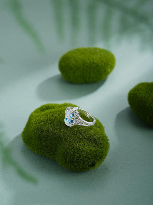 子佩集【云影霓裳】银S990戒指【QFJZ007】旗袍花丝珐琅彩原创作品 商品图3