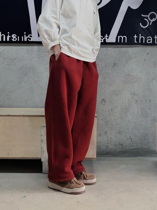 2025冬季新款原创儿童加厚加绒卫裤！刺绣字母宽松直筒休闲运动裤 商品图0