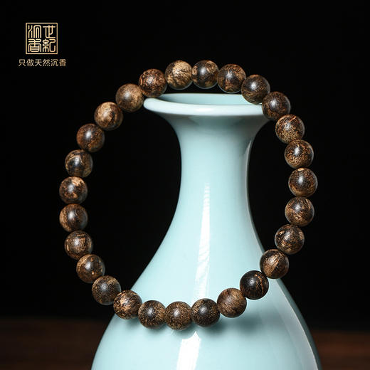 天然文莱黑棋沉香手串 沉水级 7.5mm*27颗 6.2克 SP9918 商品图0