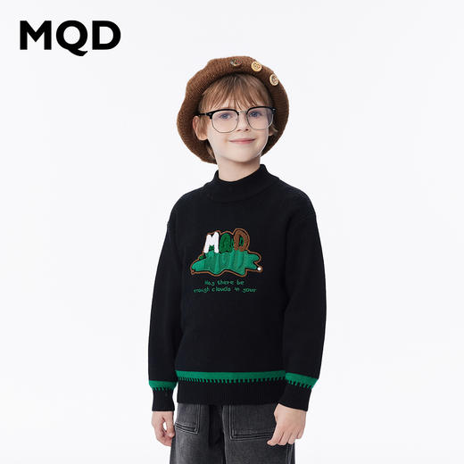 【秒】【MQD】男童冬季潮酷保暖休闲半高领针织衫 商品图0