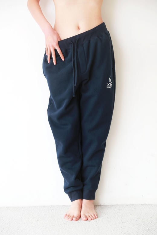 小标刺绣加绒卫裤。学院风松紧腰靛蓝收口长裤加厚慢跑裤C121260 商品图9