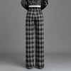 格纹复古一体绒休闲长裤，窄版显瘦阔腿裤垂坠感修身直筒裤MYX-KDFY-39635-L 商品缩略图2