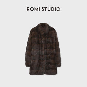 ROMISTUDIO俄罗斯进口稀有紫貂横排中长貂毛皮外套 RWCWWG7024